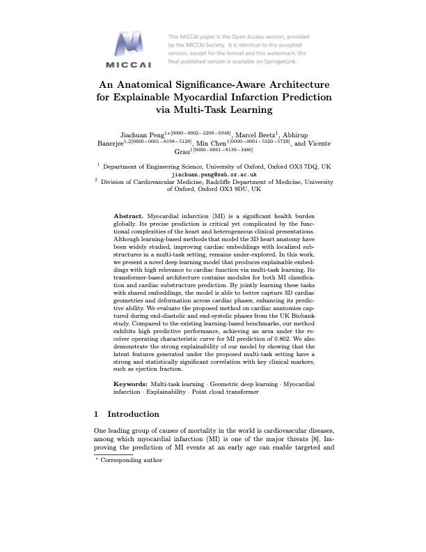 Oxford’s MICCAI 2025 Oral: Pushing the Boundaries of Myocardial Infarction Prediction via 3D Point…