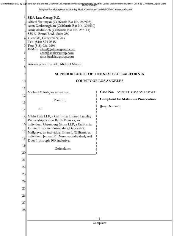 Michael Milosh v. Gibbs Law LLP