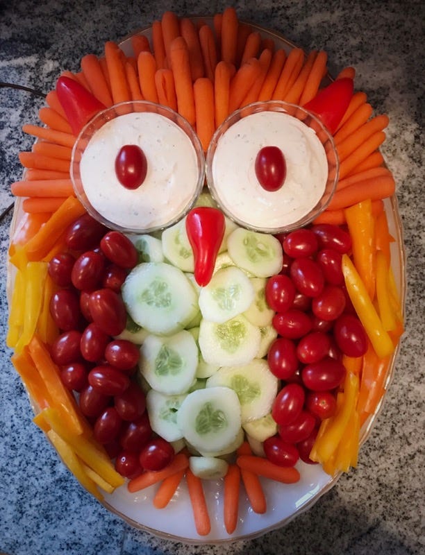 Bonus Recipe #25: Owl Veggie Tray | by Sarah Charles | Cooking With Sarah | Medium