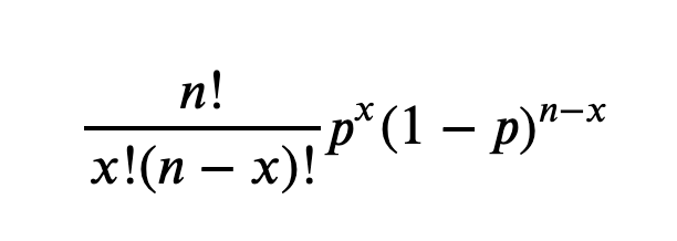 Binomial distribution store probability formula