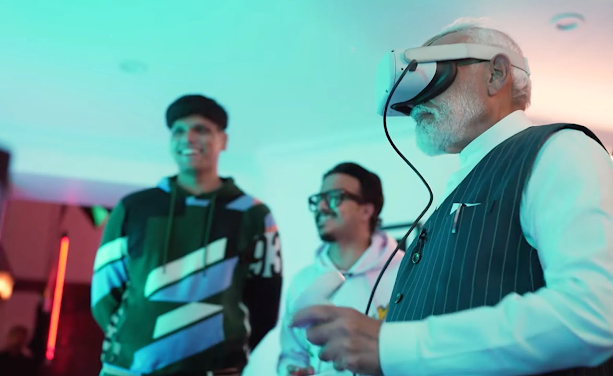 Prime minister Interacts with Indian Gamers and plays VR games
