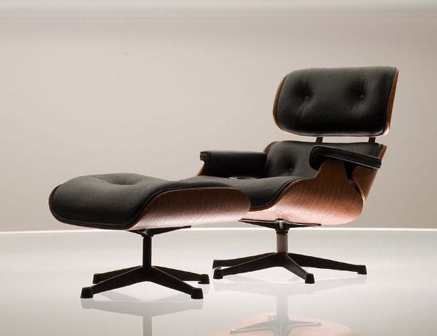 ‘Lounge Chair Wood’ (1946) and ‘Eames Lounge Chair and Ottoman’ (1956) [view license 1 and 2 ]