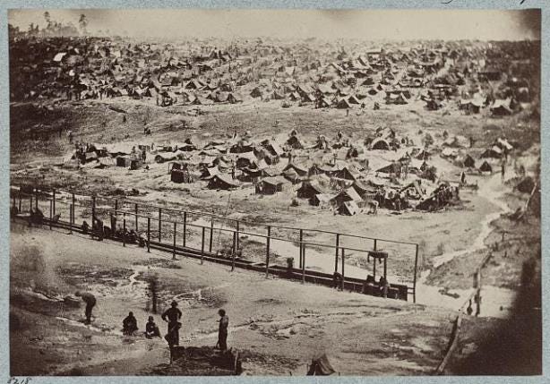 A bird’s eye view of Andersonville Prison, Georgia, August 17, 1864 — Library of Congress, Prints and Photographs Division