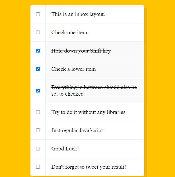 Hold Shift to Check Multiple CheckBoxes