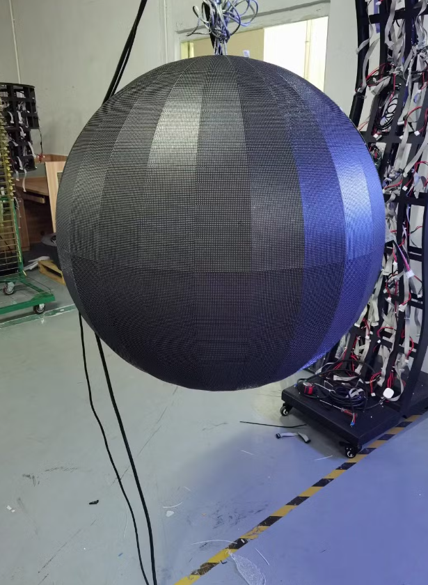 Spherical LED billboard: from display principle to commercial scene application