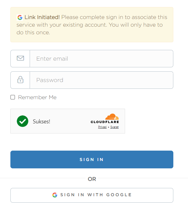 kedua, anda bisa masuk ketika ada link di google nya