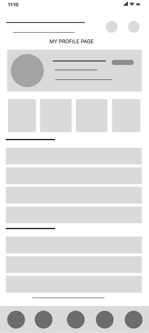 Digital wireframes created in Figma to refine layouts, user flow, and screen structure before developing the final high-fidelity interface.
