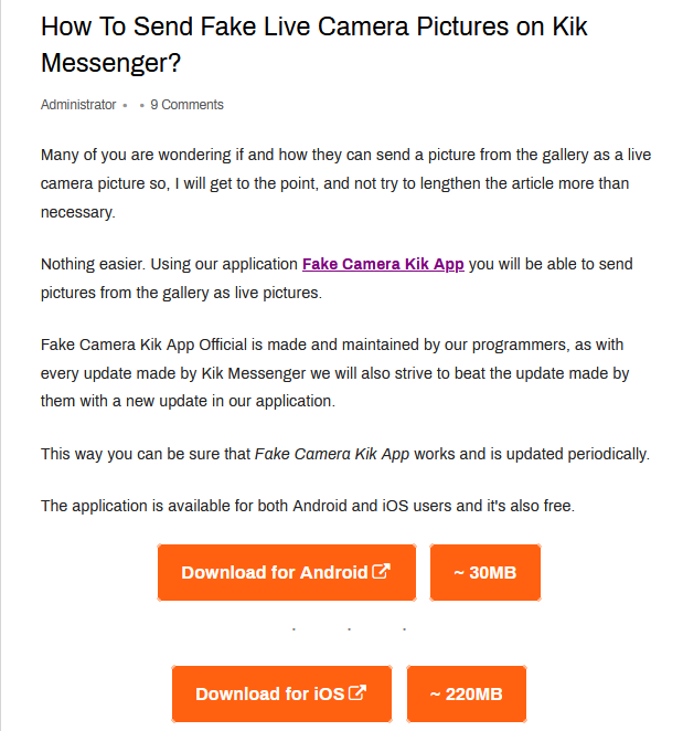 Fake Camera Kik iOS [iPhone][2021] Medium