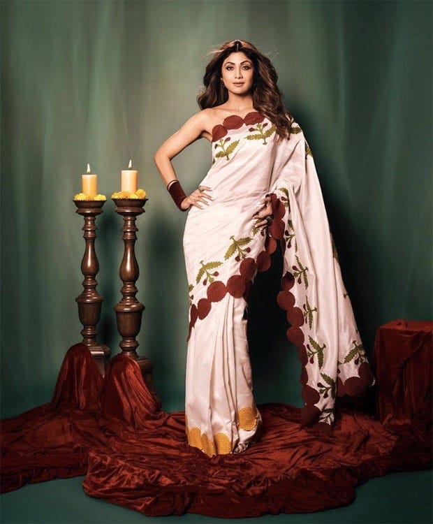 Shilpa Shetty spreads the love for sarees yet again in floral saree and  one-shoulder blouse : Bollywood News — Bollywood Hungama | by Bollywood  Hungama | Sep, 2023 | Medium