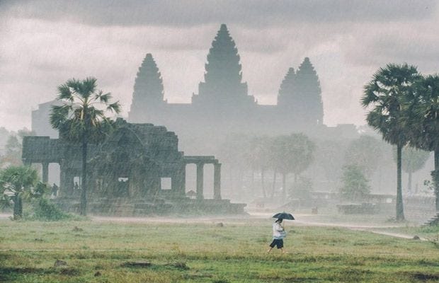 Angkor Wat while raining