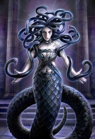 Medusa (Gorgon) - Mythical Creature  Greek Gods and Goddesses - Titans -  Heroes and Mythical Creatures