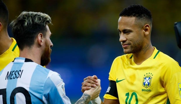 Neymar e Messi: Brasil e Argentina juntos por sucesso da dupla no