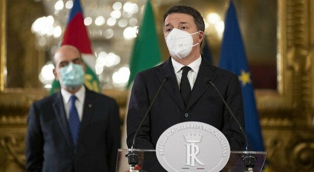 Matteo Renzi al termine dell’incontro con il Presidente Mattarella al Quirinale