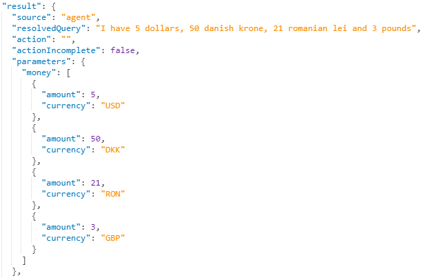 How to use @sys.unit-currency in Dialogflow | by Adi Cucolaș | Medium
