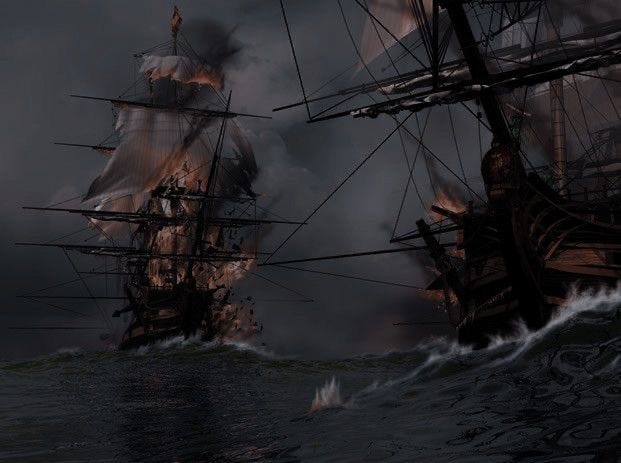 Two Ships Sinking Part II. They sailed, burned, and sank. And, I… | by ...