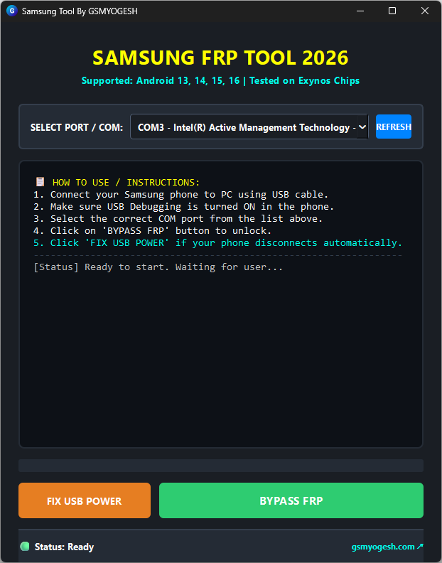 Samsung FRP Tool 2026 — Simplest Way to Bypass Google Lock on Android 13 -16