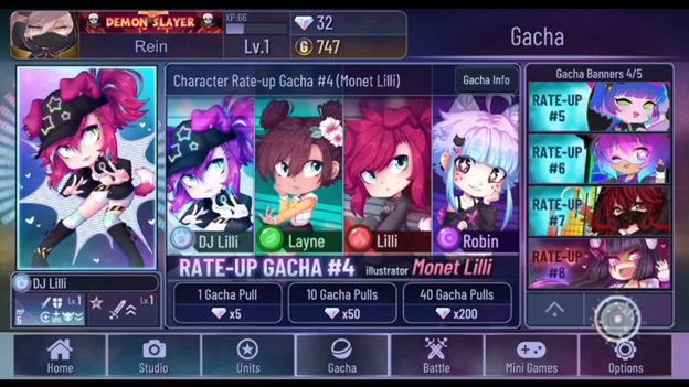 The secrets of their story's, Gacha