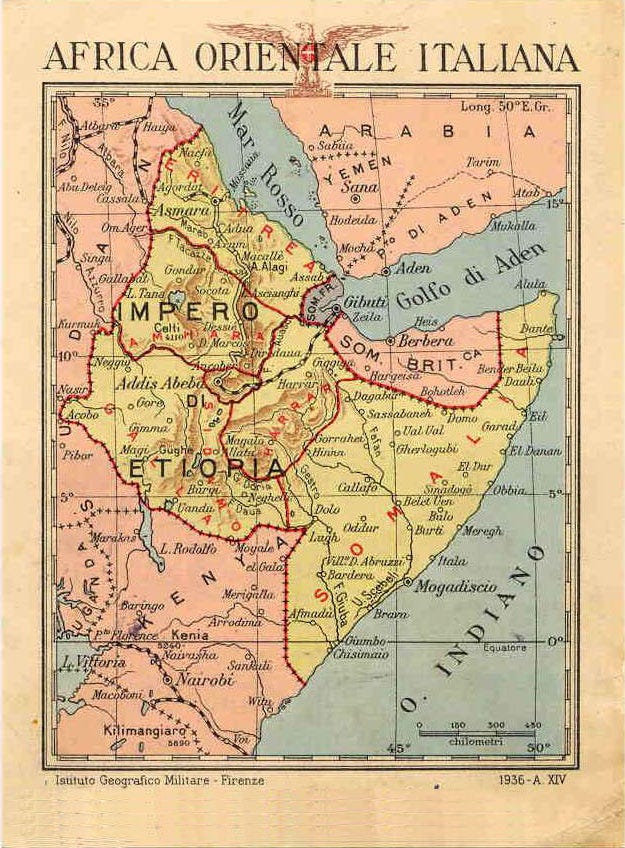 Italian East Africa (public domain image from Wiki Commons)