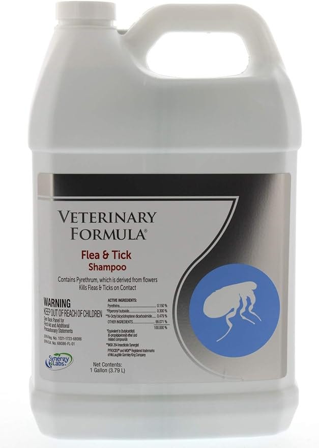 Veterinary Formula Flea and Tick Shampoo for Dogs and Cats, 1 Gallon