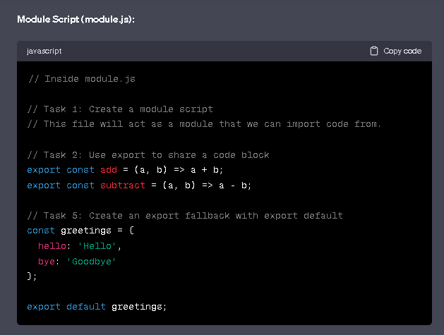 A simple Modular Javascript Task: Write a simple js code that does the ...