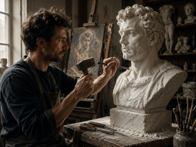 Pygmalion: Manufacturing the Ideal Self. AI image