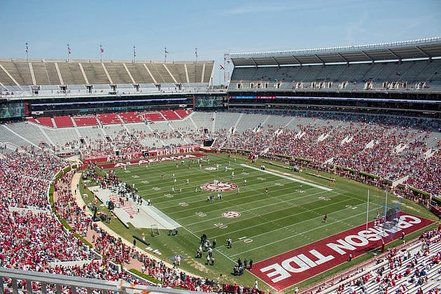 Arial photo of Crimson Tide football game by Brayden George on Unsplash