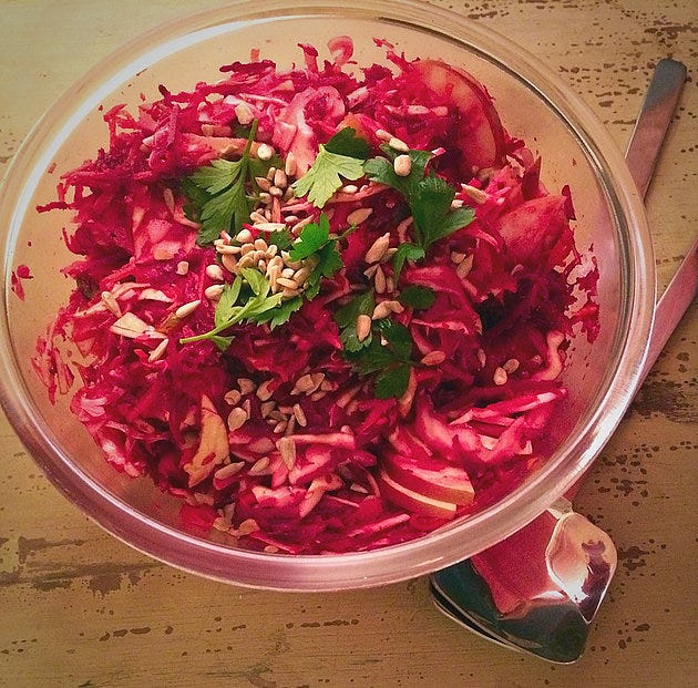 Beet Coleslaw with AgaveGinger Dressing ( Vegan Recipe) by Andy De