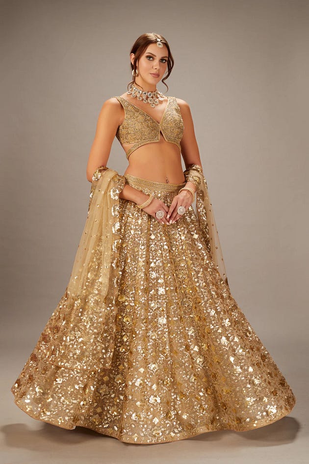 Yellow Umbrella Style Net Sangeet Lehenga With Embroidered V Neck Blouse, Designer Lehenga
