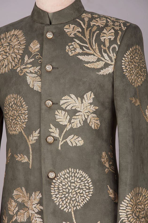 Seaweed Green Sequins Embroidered Suede Jodhpuri Suit, Buy Bandhgalas and Jodhpuri Suits for Men ,Online Designer Bandhgala for Groom, Shop the Finest Men’s Bandhgalas and Jodhpuris, Shop the Finest Men’s Bandhgalas and Jodhpuris From Samyakk, Shop Men’s Bandhgalas and Jodhpuris, Shop Men’s Bandhgalas, Jodhpuri Bandhgala Suits for Wedding, Slim fit Men’s Bandhgala Suits & Sleeveless Jacket, Buy Bandhgala Suits for Men Online, Shop Bandhgala and Achkan Online for Men, Latest Designer Bandhgala