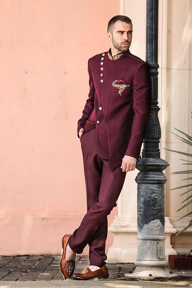 Wine Zardosi Embroidered Italian Jodhpuri Suit | suit design men | men suits design | designer mens suits | mens suits design | suit for men design | designer suits for men | suits design for men | men designer suits | design suit for man | men’s designer suit | Jodhpuri suit | men suit for wedding | Wine red Jodhpuri suit | men wedding suit | wedding suits men | suits for men wedding | Jodhpuri Suits for wedding | Jodhpuri Italian design Suits | Jodhpuri design suites | Jodhpuri suits, Winesuit