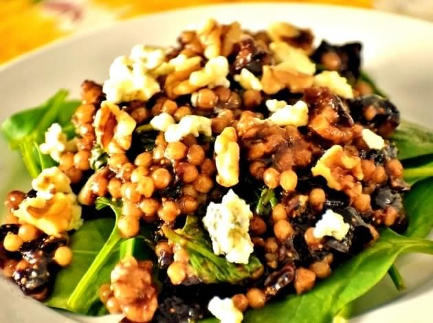 Salad — Spinach Salad — Fig and Gorgonzola Israeli Couscous Salad