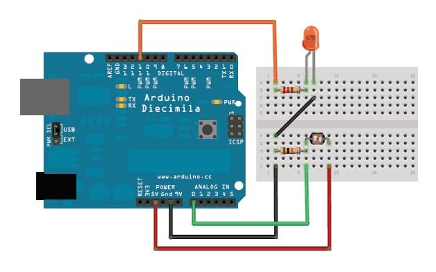 ກວດຈັບແສງສະຫວ່າງດ້ວຍ Light Sensor With LED | by Arduino LAO | Medium