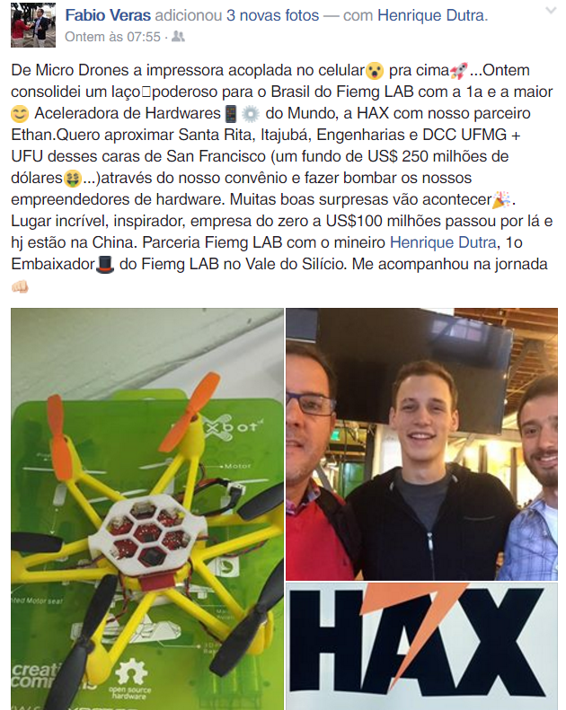 Fabio Veras, gestor do Fiemg Lab, está no Vale do Silício estabelecendo parcerias em prol dos…
