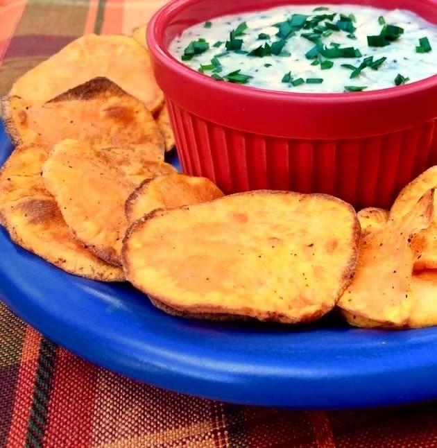 The air fryer makes sweet potato chips in no time. They come out delicious and wonderfully crispy. Serve the air fried food with your preferred dip or sandwich right away.