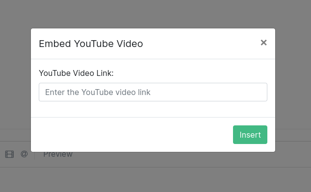 Embed video modal