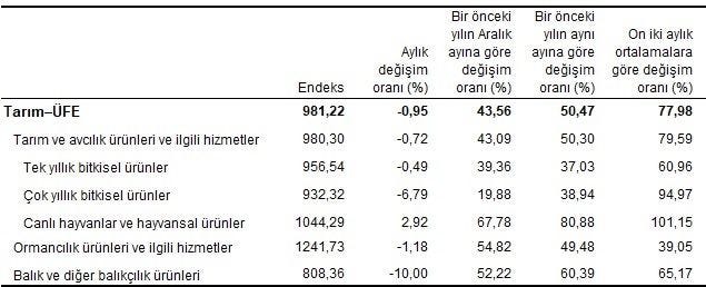 Tarım üretici fiyatlarında geriye gidiş!