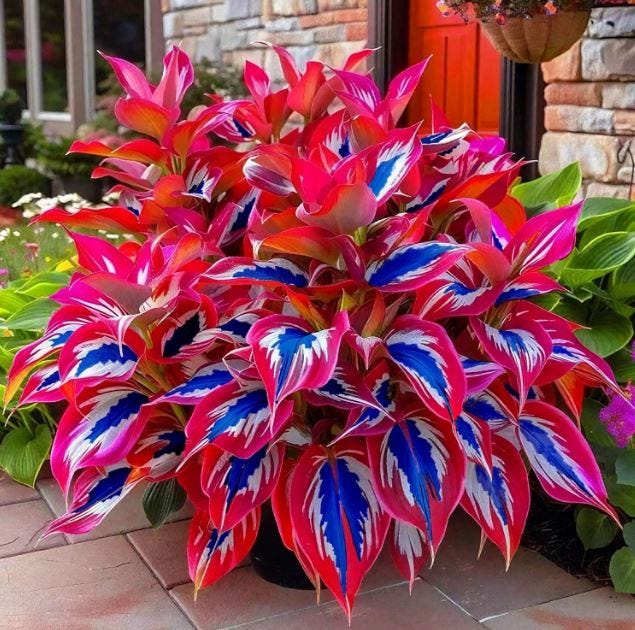 100 Graines de Hosta Rouge Foncé, Blanc et Bleu : Des Plantes Ornementales Élégantes pour Votre…