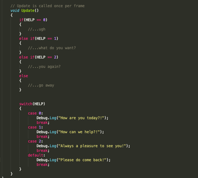 Unity Coding — Switch Statements by Christopher Graf Medium