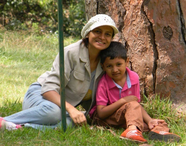 Sunita and her son. (Photo shared by Suhas Ramegowda)