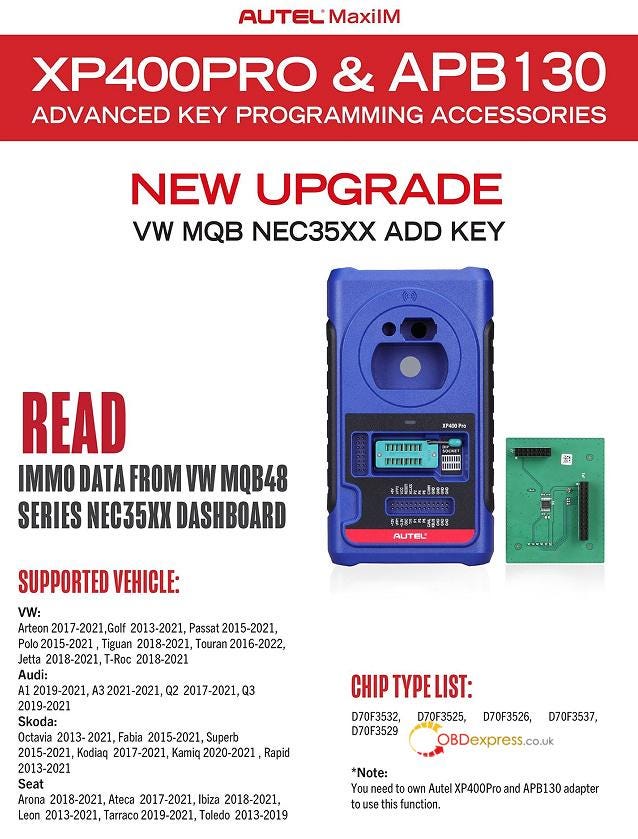 How to Read VW MQB NEC35XX Locked IMMO Data with Autel IM508/IM608