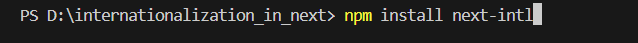 Installing next-intl package