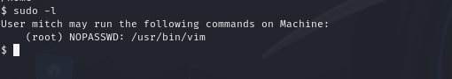 sudo -l