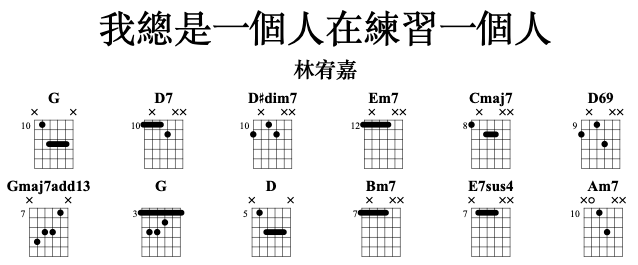 [吉他譜]林宥嘉-我總是一個人在練習一個人
