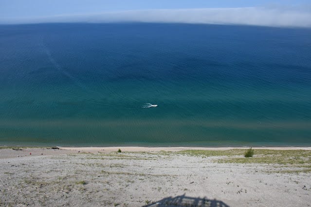 The lone boat on Lake Michigan at Sleeping Bear Dunes