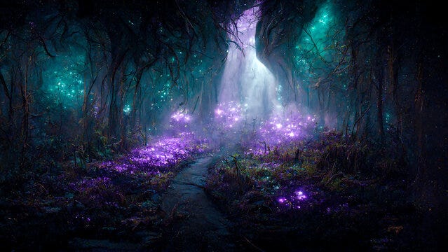 Fairy Tree In Mystic Forest Wall Mural Wallpaper