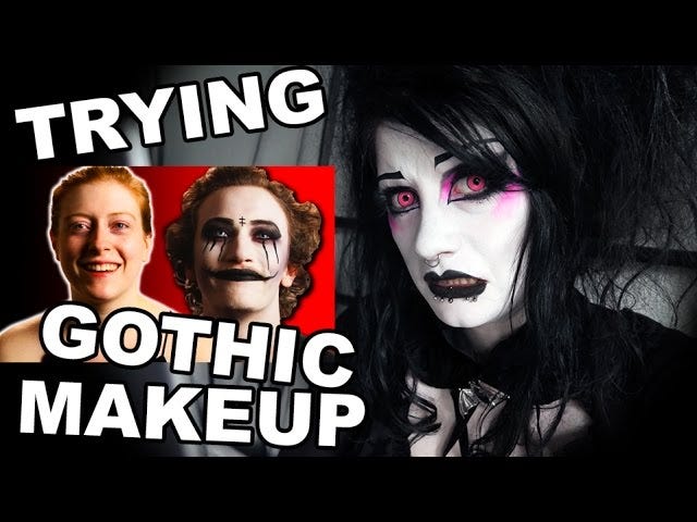 my 1st real time tryin my twist on traditional goth makeup ^_^ any  suggestions for white foundation tht rlly isn't too harsh? : r/GothFashion