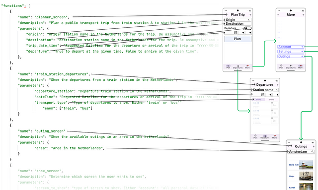 将LLM函数映射到您的移动应用程序的GUI