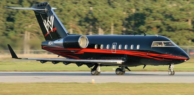 Some of the most expensive things owned included the WWE corporate jet.
