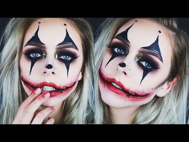 Easy Clown Halloween Makeup Tutorial — Clown Makeup - Grunge Makeup - Medium