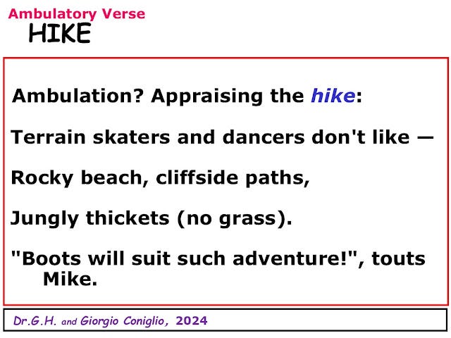 short verse dealing with more athletic ambulation in unimproved terrain